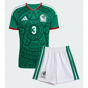 Mexico Cesar Montes #3 Hjemmebanetrøje Børn VM 2026 Kortærmet (+ Korte bukser)